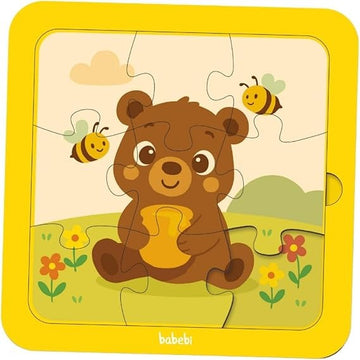 Babebi Quebra-Cabeça Infantil de Urso 9 Peças Amarelo 2 - 4 anos
