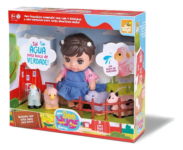 Boneca Mini Bee Hugs Farm C/cerquinha E Bichinhos Da Fazenda 2 - 4 anos