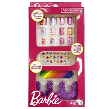 Kit de Unhas Postiças Barbie Com Lixa 4 - 6 anos