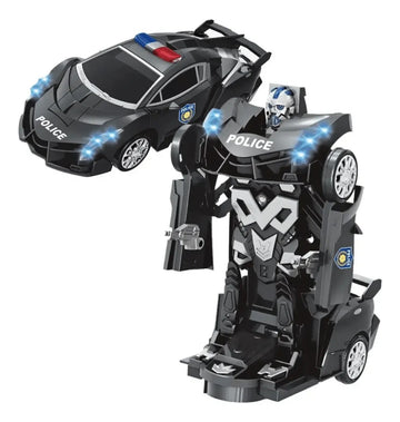 Carro Bate E Volta Robô New Police Transformável 4 - 6 anos