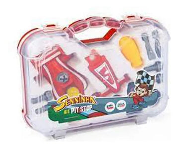 Maleta Brinquedo Pokitoys Senninha Pit Stop F1 14 Peças Monta Desmonta 4 - 6 Anos