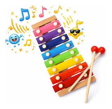 Xilofone 8 Notas Infantil Musical Brinquedo Pedagógico Escolar Didático 2 - 4 anos