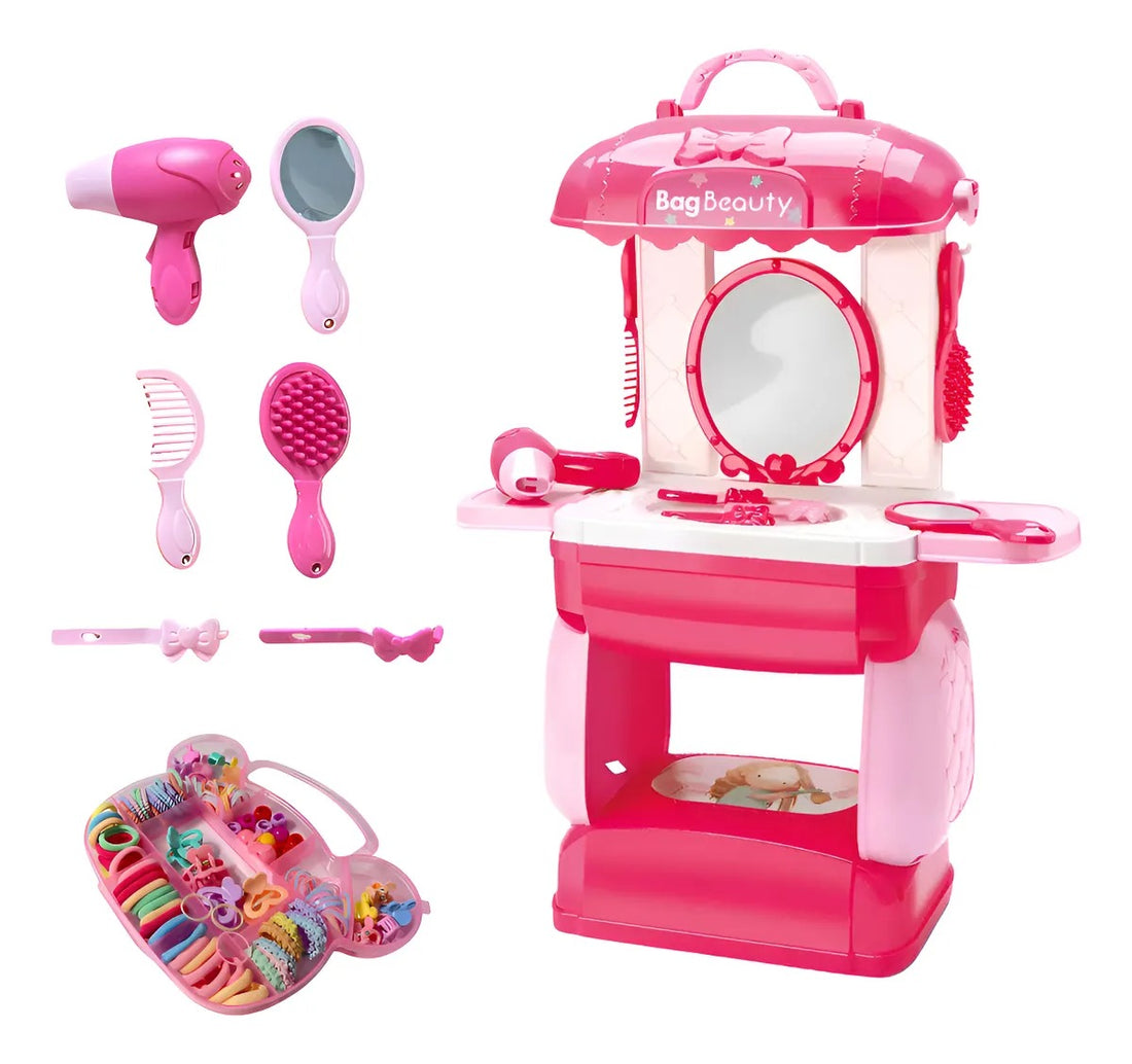 Bambola Bag Beauty 70cm 17 Peças Rosa - Brinquedo para Meninas de 2 - 4 anos
