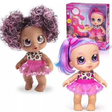 Boneca Rainbow Baby 100 % Vinil Super Fashion Com Acessórios  2 - 4 anos