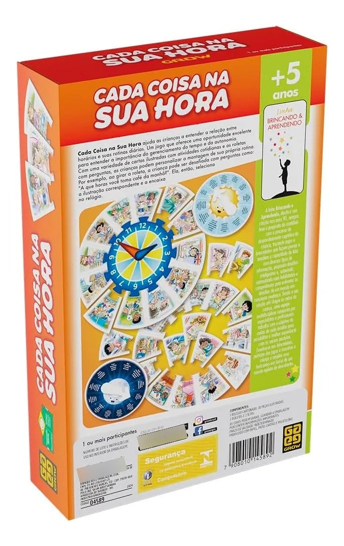 Jogo Educativo Cada Coisa Na Sua Hora Grow 2 - 4 anos