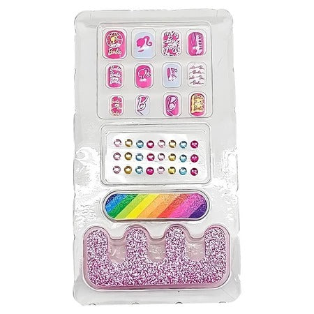 Kit de Unhas Postiças Barbie Com Lixa 4 - 6 anos