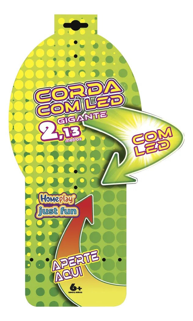 Corda Pular Infantil Com Led Cores 6 - 8 anos