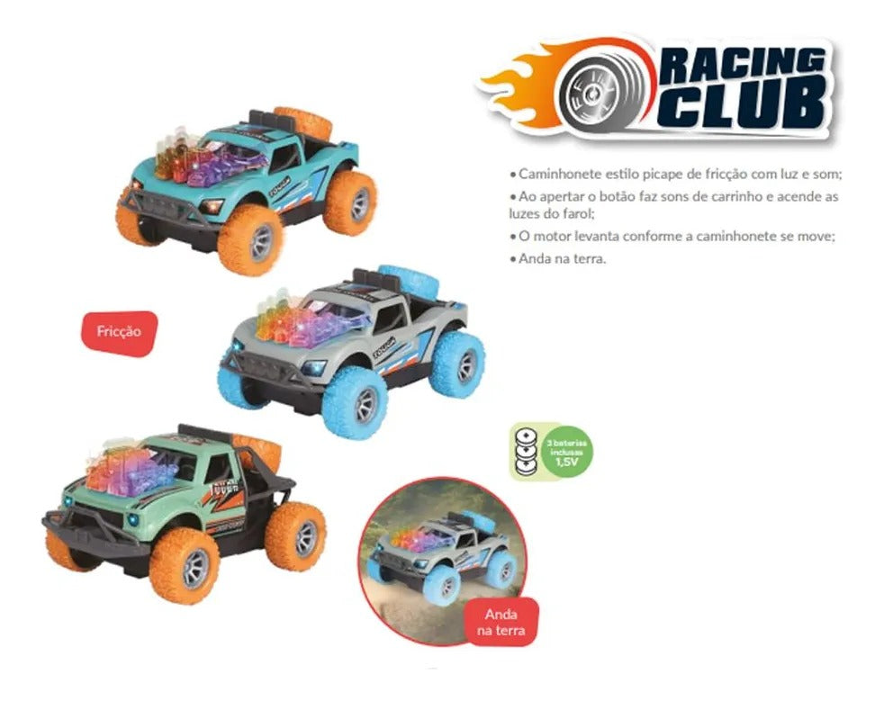 Carro Fricção Pick Up Off-road C/ Luzes E Sons 6 - 8 anos