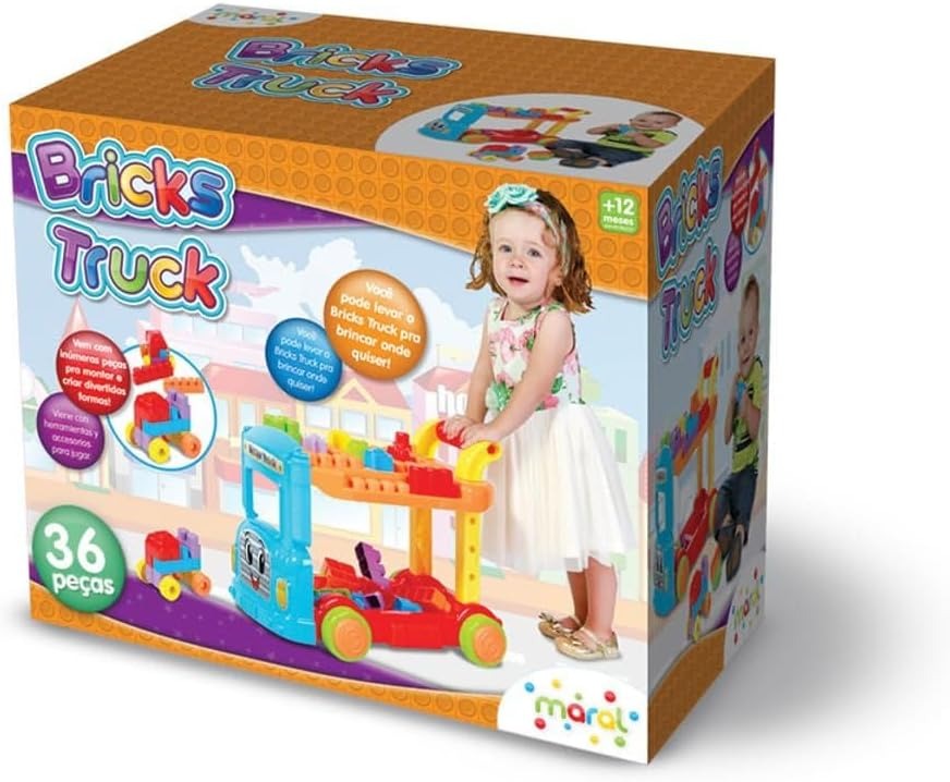 Caminhão Bricks Truck Com Blocos Multicor 0 - 2 anos